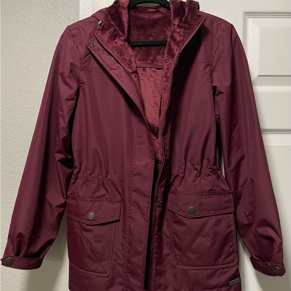 Women's Burgundy Rain Jacket